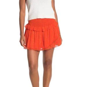 Ramy Brook Rosalie Metallic Grommet Mini Skirt